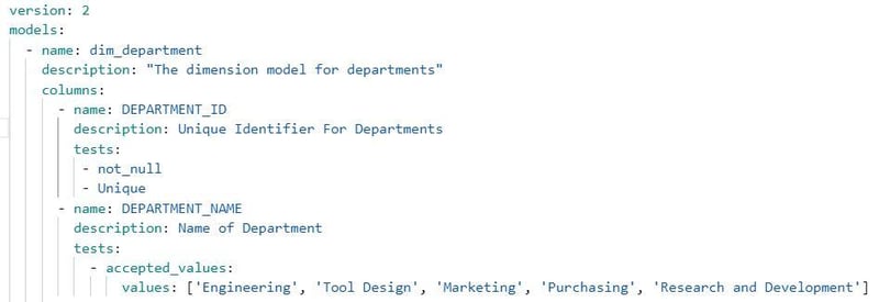 Screen shot illustrating generic tests in dbt Cloud are defined using yaml files within the project.